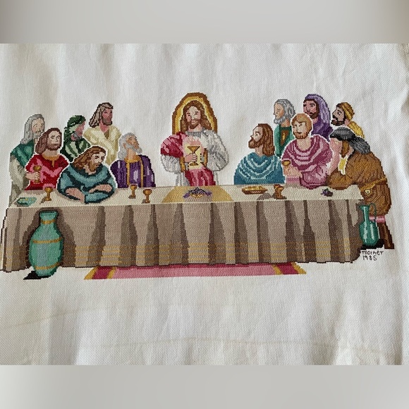 unbranded Other - The Last Supper Colorful Vintage Cross Stitch Picture Unframed
